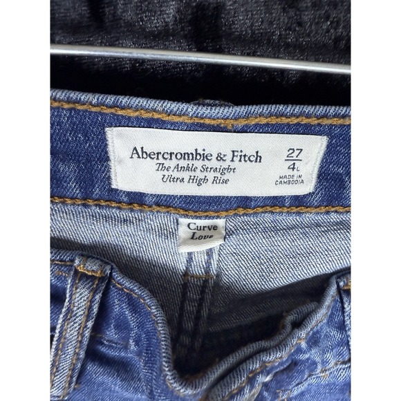 Abercrombie Fitch Jeans Women 27/4L Ankle Straight Ultra High Rise Denim - Picture 4 of 8